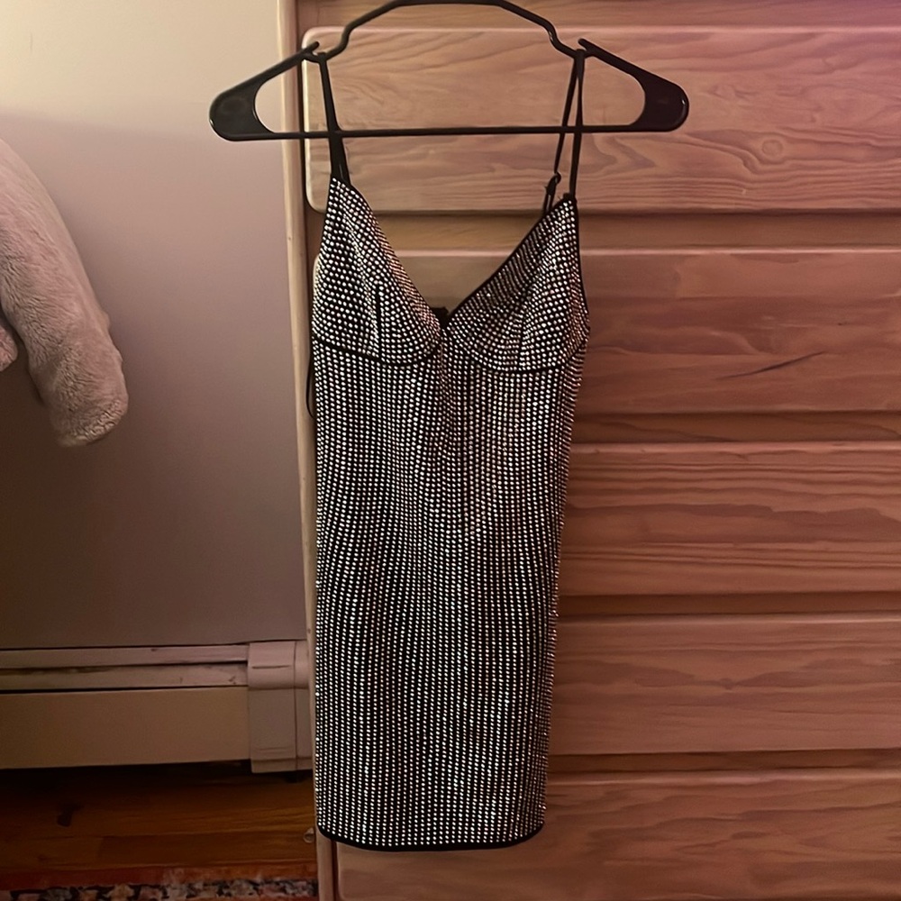 AKIRA black and silver homecoming dress